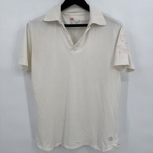 Diesel Shirt Mens Ivory Only The Brave Industry Polo Shirt Size L Sleeve Detail